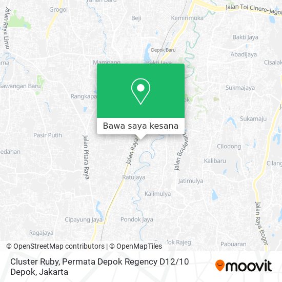 Peta Cluster Ruby, Permata Depok Regency D12 / 10 Depok
