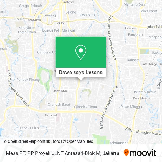 Peta Mess PT. PP Proyek JLNT Antasari-Blok M
