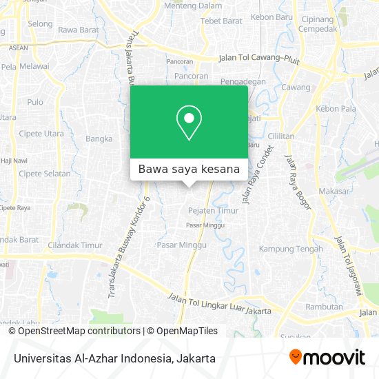 Peta Universitas Al-Azhar Indonesia