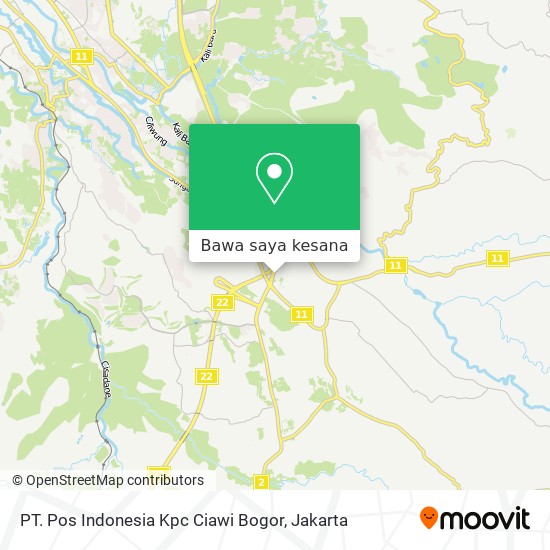 Peta PT. Pos Indonesia Kpc Ciawi Bogor