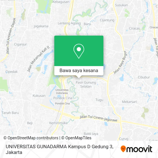 Peta UNIVERSITAS GUNADARMA Kampus D Gedung 3
