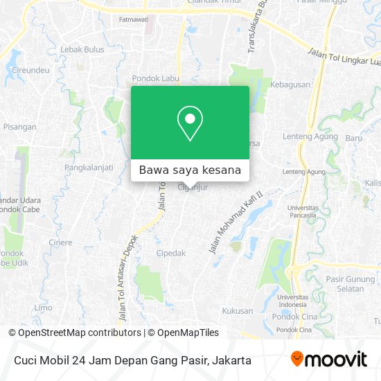 Peta Cuci Mobil 24 Jam Depan Gang Pasir