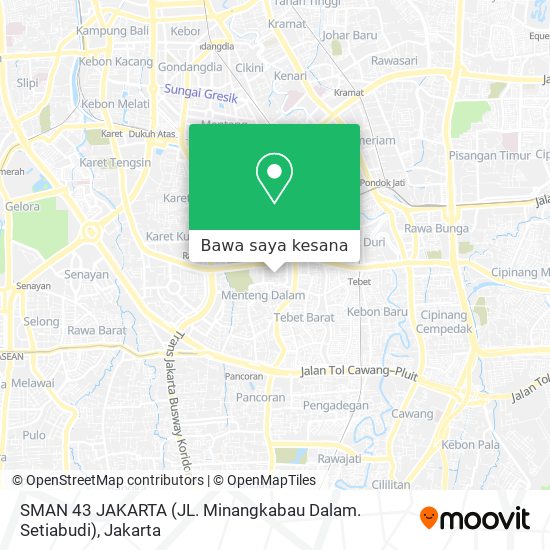 Peta SMAN 43 JAKARTA (JL. Minangkabau Dalam. Setiabudi)