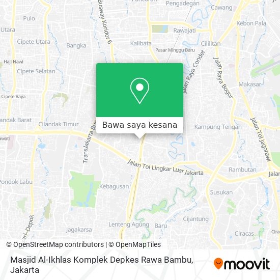 Peta Masjid Al-Ikhlas Komplek Depkes Rawa Bambu