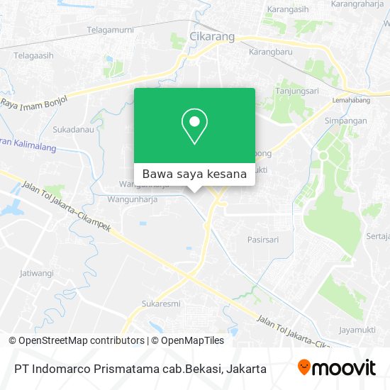 Peta PT Indomarco  Prismatama cab.Bekasi
