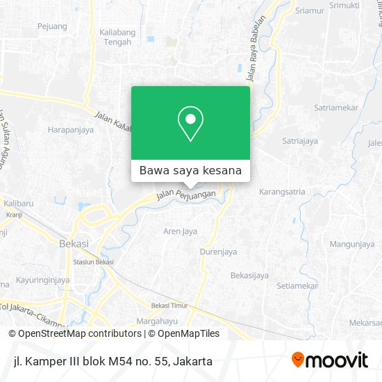 Peta jl. Kamper III blok M54 no. 55