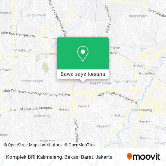 Peta Komplek BRI Kalimalang, Bekasi Barat