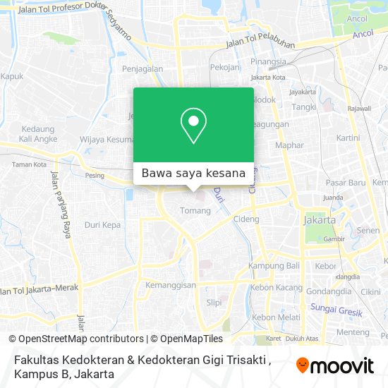 Peta Fakultas Kedokteran & Kedokteran Gigi Trisakti , Kampus B