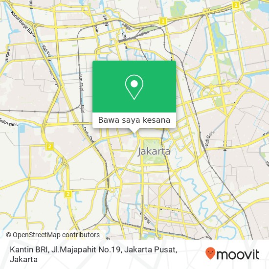 Peta Kantin BRI, Jl.Majapahit No.19, Jakarta Pusat