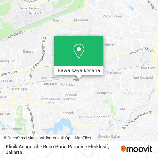 Peta Klinik Anugerah - Ruko Poris Paradise Eksklusif