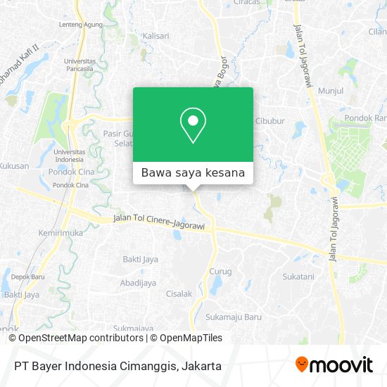 Peta PT Bayer Indonesia Cimanggis