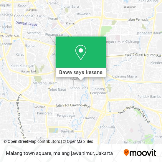 Peta Malang town square, malang jawa timur