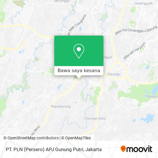 Peta PT. PLN (Persero) APJ Gunung Putri