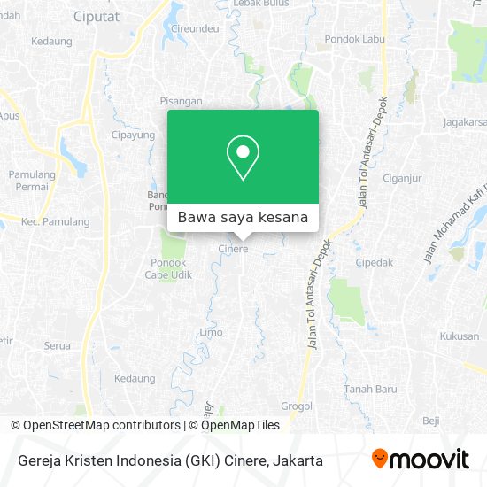 Peta Gereja Kristen Indonesia (GKI) Cinere