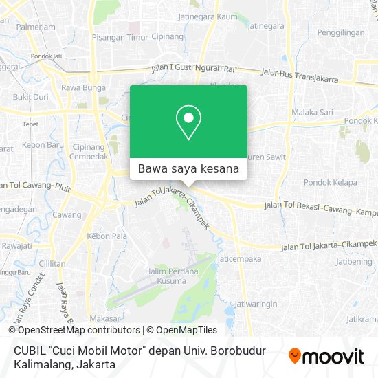 Peta CUBIL "Cuci Mobil Motor" depan Univ. Borobudur Kalimalang