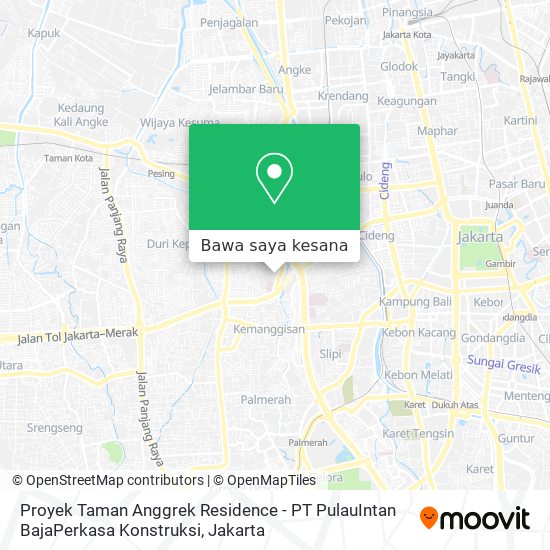 Peta Proyek Taman Anggrek Residence - PT PulauIntan BajaPerkasa Konstruksi