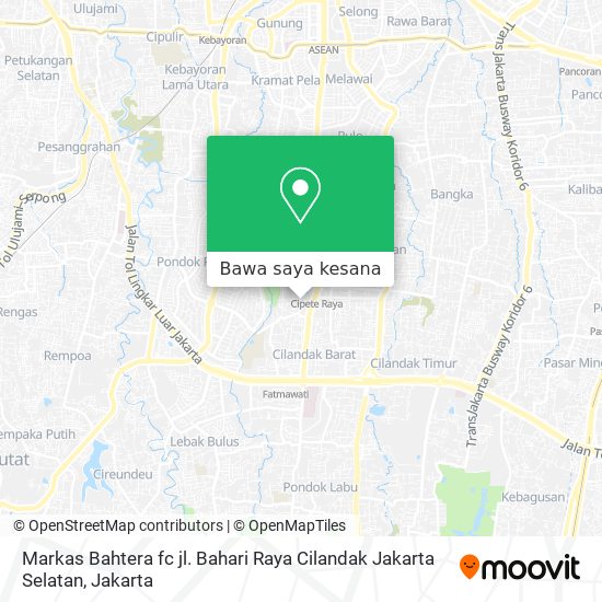 Peta Markas Bahtera fc jl. Bahari Raya Cilandak Jakarta Selatan