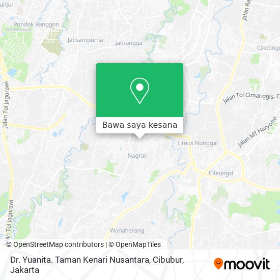 Peta Dr. Yuanita. Taman Kenari Nusantara, Cibubur