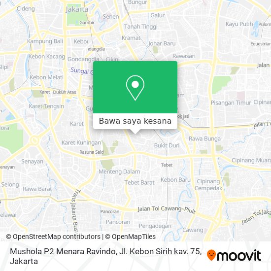 Peta Mushola P2 Menara Ravindo, Jl. Kebon Sirih kav. 75