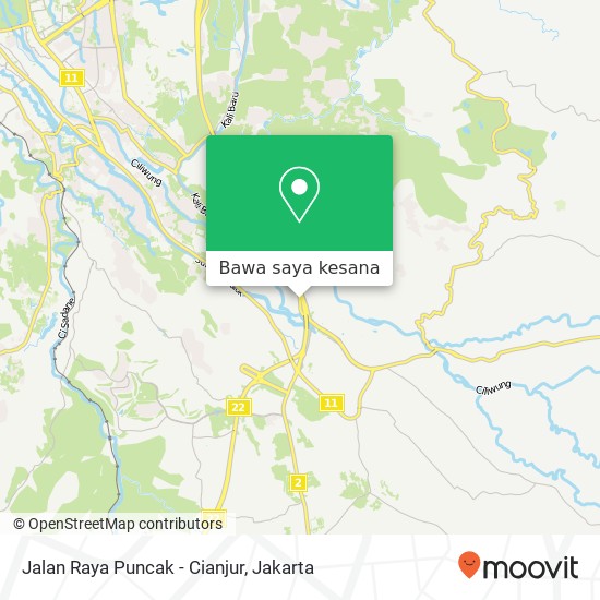 Peta Jalan Raya Puncak - Cianjur