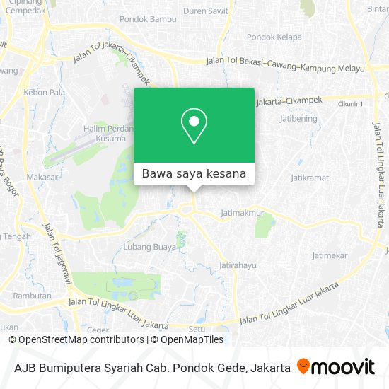 Peta AJB Bumiputera Syariah Cab. Pondok Gede
