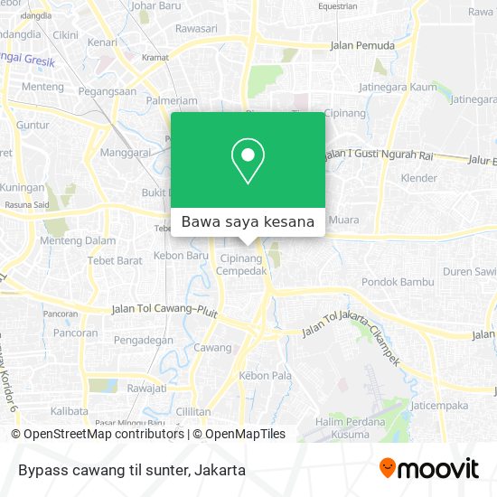 Peta Bypass cawang til sunter