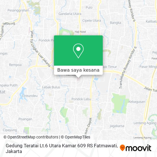 Peta Gedung Teratai Lt.6 Utara Kamar 609 RS Fatmawati