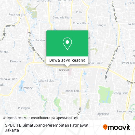 Peta SPBU TB Simatupang-Perempatan Fatmawati