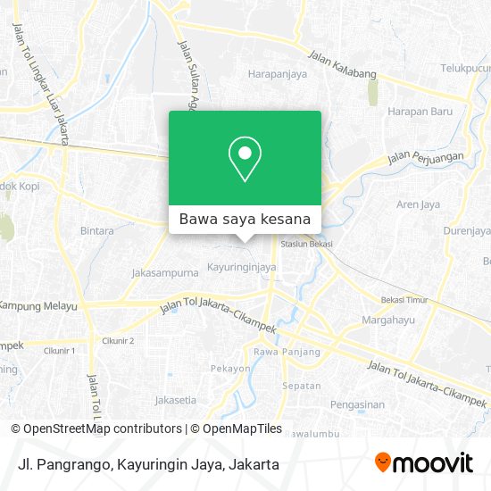 Peta Jl. Pangrango, Kayuringin Jaya