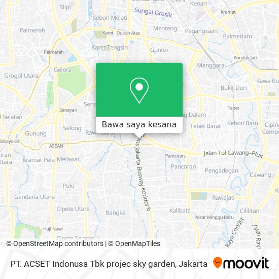 Peta PT. ACSET Indonusa Tbk projec sky garden