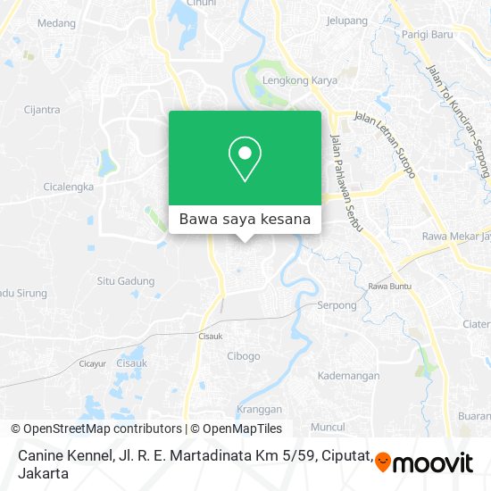 Peta Canine Kennel, Jl. R. E. Martadinata Km 5 / 59, Ciputat