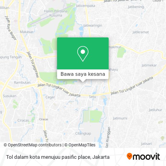 Peta Tol dalam kota menujuu pasific place