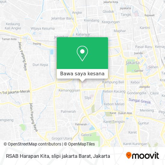 Peta RSAB Harapan Kita, slipi jakarta Barat