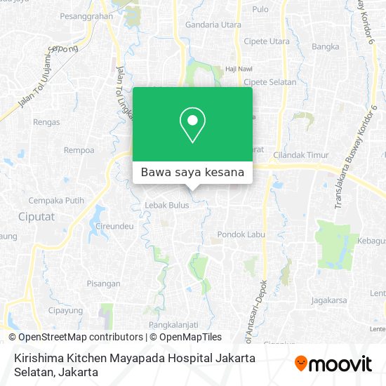 Peta Kirishima Kitchen Mayapada Hospital Jakarta Selatan
