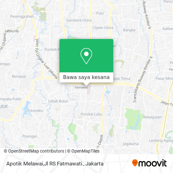 Peta Apotik Melawai,Jl RS Fatmawati.