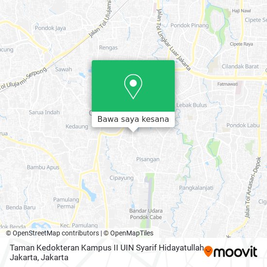 Peta Taman Kedokteran Kampus II UIN Syarif Hidayatullah Jakarta