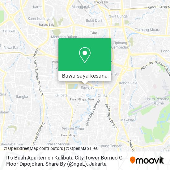 Peta It's Buah Apartemen Kalibata City Tower Borneo G Floor Dipojokan. Share By (@ngeL)