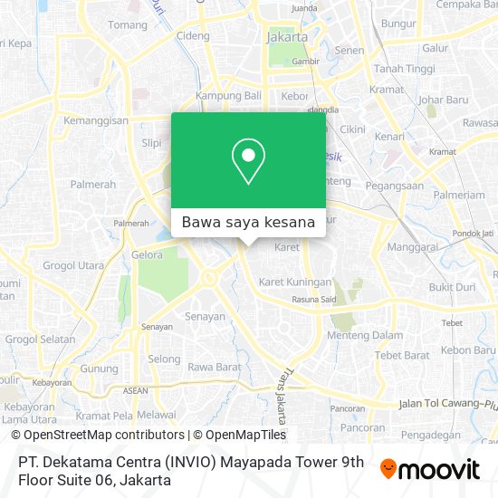 Peta PT. Dekatama Centra (INVIO) Mayapada Tower 9th Floor Suite 06