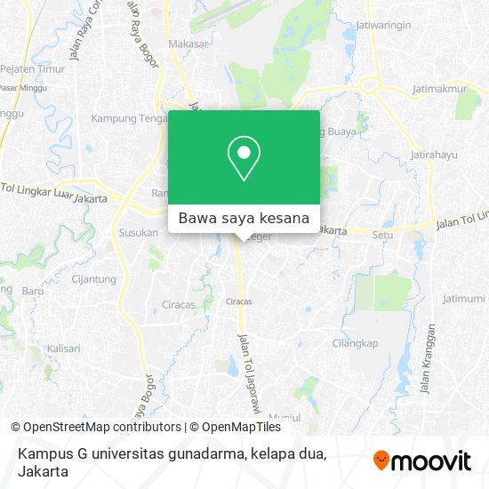 Peta Kampus G universitas gunadarma, kelapa dua