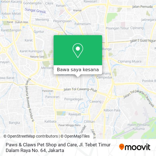 Peta Paws & Claws Pet Shop and Care, Jl. Tebet Timur Dalam Raya No. 64