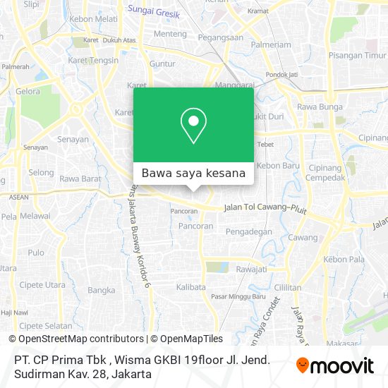 Peta PT. CP Prima Tbk , Wisma GKBI 19floor Jl. Jend. Sudirman Kav. 28