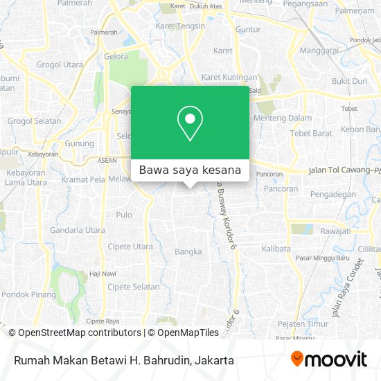 Peta Rumah Makan Betawi H. Bahrudin