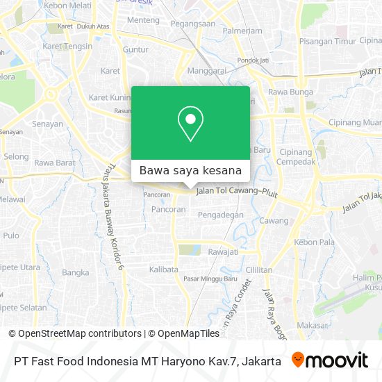Peta PT Fast Food Indonesia MT Haryono Kav.7