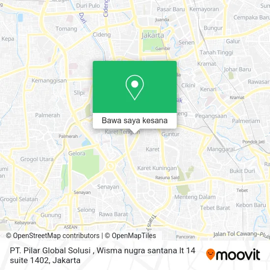 Peta PT. Pilar Global Solusi , Wisma nugra santana lt 14 suite 1402