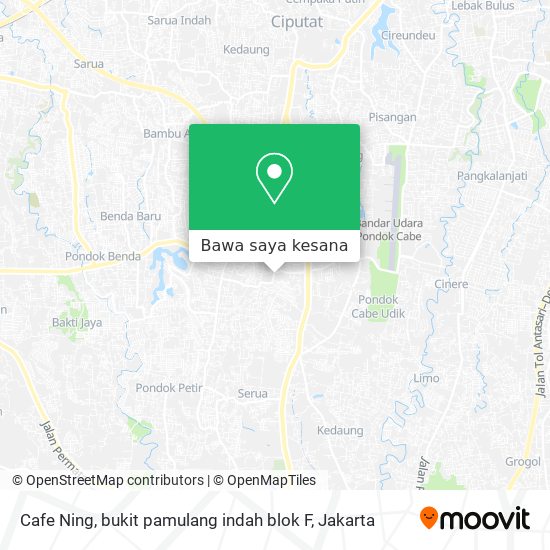 Peta Cafe Ning, bukit pamulang indah blok F