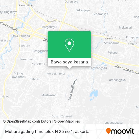 Peta Mutiara gading timur,blok N 25 no 1