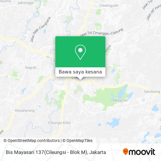 Peta Bis Mayasari 137(Cileungsi - Blok M)