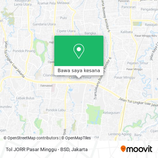 Peta Tol JORR Pasar Minggu - BSD