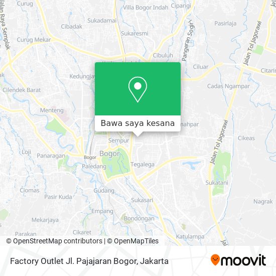 Peta Factory Outlet Jl. Pajajaran Bogor