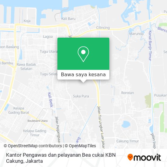 Peta Kantor Pengawas dan pelayanan Bea cukai KBN Cakung